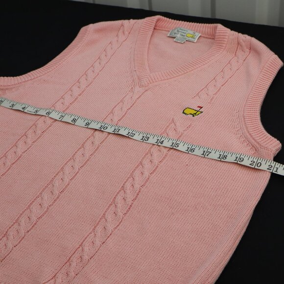 Vintage Slazenger Augusta National Golf Shop Sweater Vest Pink Cotton Size XL - Picture 5 of 7